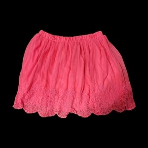 SO Pink Lace Mini Skirt Small Lined Cute Club